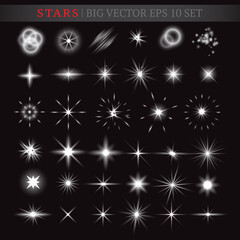 Sticker - Shining white stars