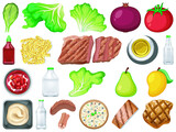 Fototapeta  - food, bowl, plate, drink, dan, outline, symbol
