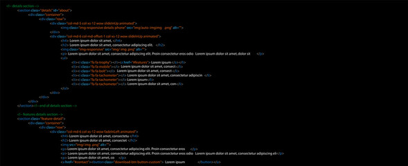 Aufkleber - Software development abstract technology code and script background