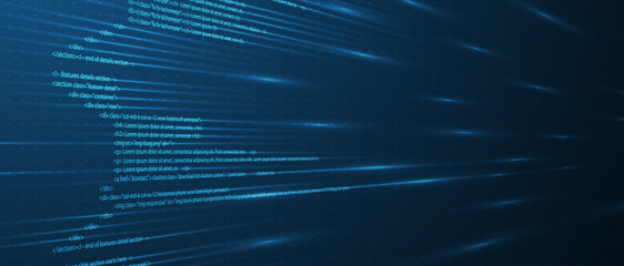 Wall Mural - Software development abstract technology code and script background