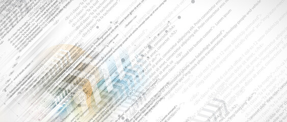 Aufkleber - Software development abstract technology code and script background