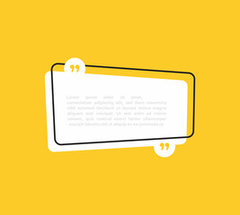 Fototapete - Geometric texting box. Quote box speech bubble. Modern flat style vector illustration