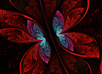 Wall Mural - Abstract color dynamic background with lighting effect. Fractal art