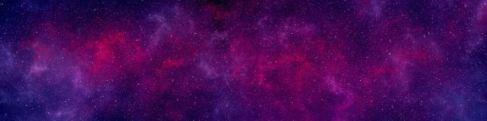 Wall Mural - nebula and stars in night sky web banner. space background.