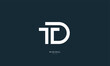 Alphabet letter icon logo TD