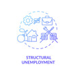© bsd studio - Structural unemployment blue gradient concept icon. Loss of job because of technology innovation. Social economic issue idea thin line illustration. Vector isolated outline RGB color drawing