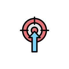 Poster - Target colored icon. Simple color element illustration. Target concept outline symbol design from Business strategy set. Can be used for web and mobile