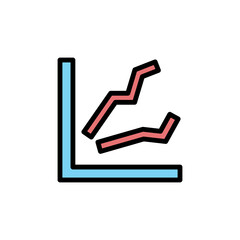 Poster - Graph colored icon. Simple color element illustration. Graph concept outline symbol design from Business strategy set. Can be used for web and mobile