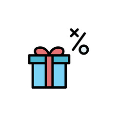 Poster - Gift, plan colored icon. Simple color element illustration. Gift, plan concept outline symbol design from Business strategy set. Can be used for web and mobile
