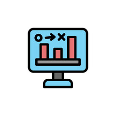 Poster - Stats, computer colored icon. Simple color element illustration. Stats, computer concept outline symbol design from Business strategy set. Can be used for web and mobile