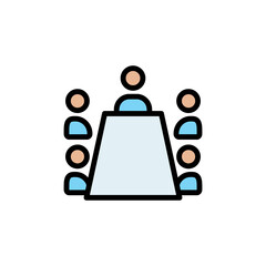 Poster - Meeting colored icon. Simple color element illustration. Meeting concept outline symbol design from Business strategy set. Can be used for web and mobile