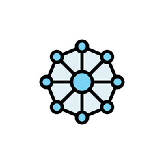 Poster - Networking colored icon. Simple color element illustration. Networking concept outline symbol design from Business strategy set. Can be used for web and mobile