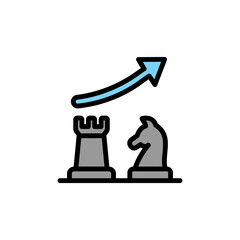 Poster - Chess colored icon. Simple color element illustration. Chess concept outline symbol design from Business strategy set. Can be used for web and mobile