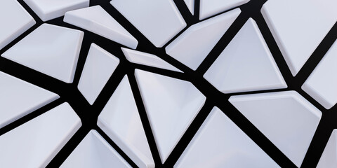 Poster - abstract white geometric shapes background 3d rendering illustration