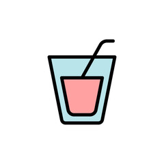 Poster - Cocktail, glass colored icon. Simple color element illustration. Cocktail, glass concept outline symbol design from Bar set. Can be used for web and mobile