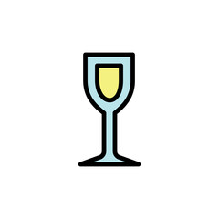 Poster - White wine glass colored icon. Simple color element illustration. White wine glass concept outline symbol design from Bar set. Can be used for web and mobile