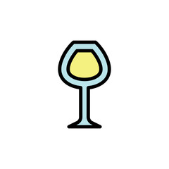 Poster - Red wine glass colored icon. Simple color element illustration. Red wine glass concept outline symbol design from Bar set. Can be used for web and mobile