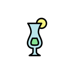 Poster - Cocktail, glass colored icon. Simple color element illustration. Cocktail, glass concept outline symbol design from Bar set. Can be used for web and mobile