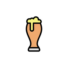 Poster - Beer glass colored icon. Simple color element illustration. Beer glass concept outline symbol design from Bar set. Can be used for web and mobile