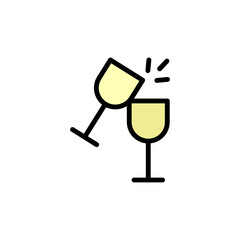 Poster - Goblet, cheers colored icon. Simple color element illustration. Goblet, cheers concept outline symbol design from Bar set. Can be used for web and mobile