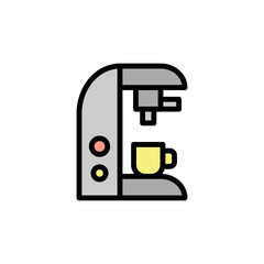 Poster - Coffee machine colored icon. Simple color element illustration. Coffee machine concept outline symbol design from Bar set. Can be used for web and mobile