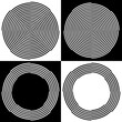 © casejustin - Spiral Design Abstract Patterns and Frames, Four black and white checkerboard, offset abstract spiral design patterns, frames with copy space..