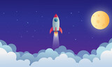Fototapeta Kosmos - space ship rocket object icon vector design illustration