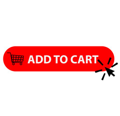 Poster - add to cart icon on white background. shipping cart sign. arrow clicking symbol. flat style.