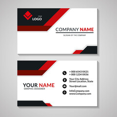 Poster - Modern business creative card template. Black and red color. Fit for luxury and elegant theme