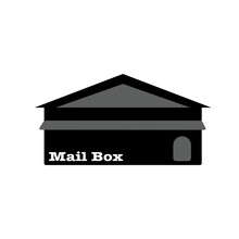 Mailbox Icon On White Background. Silhouette Vector Design.