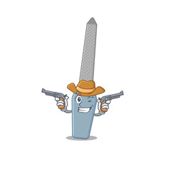 Sticker - A wise cowboy of nail file Cartoon design with guns