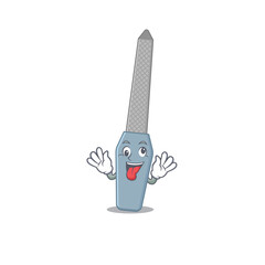 Poster - A mascot design of nail file having a funny crazy face