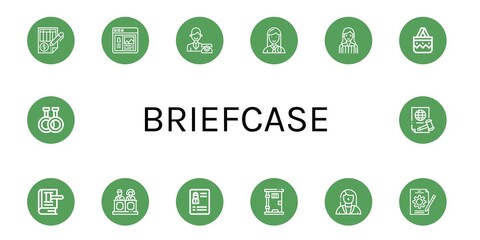 Wall Mural - briefcase simple icons set