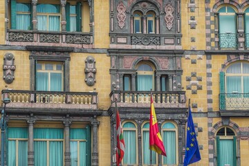 Sticker - Closeup shot of the exterior of the Chavarri Palace located in Bilbao, Spain