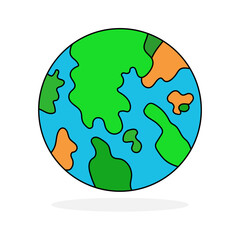 Canvas Print - cute earth isolated. color earth icon. vector earth