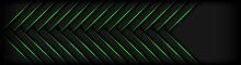 Modern 3d Geometry Shapes Dark With Green Lines Background