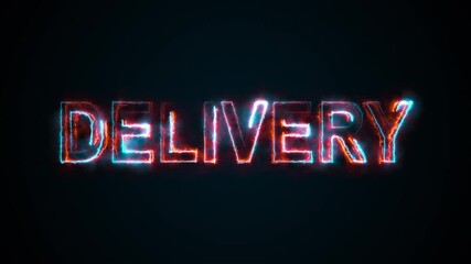 Poster - computer generated the inscription delivery. burning word consists of capital letters. 3d rendering 