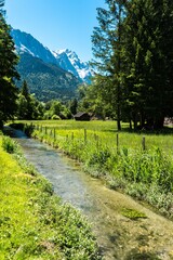 Poster - River flowing through the trees and meadows in Bavaria, Germany