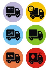 Wall Mural - pickup, set of car, vector icon