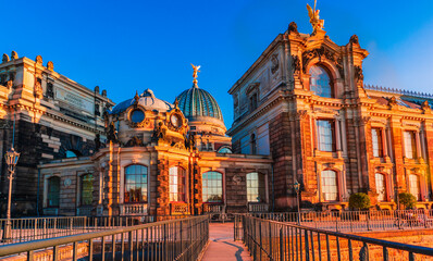 Wall Mural - Sunset in Dresden city