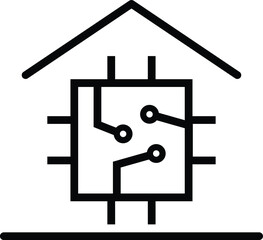Poster - line smart House icon vector illustration