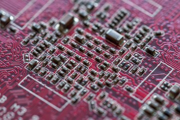 Sticker - Macro shot of computer chips on a computer board