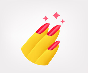 Aufkleber - Beautiful womans nails. Vector emoji isolated on white background