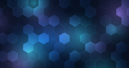 Wall Mural - Abstract blue hexagon futuristic pattern design background. vector eps10