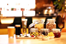Beer Tasty Yellow Glass Drink Table Food, Background
