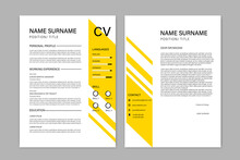 Beautiful CV / Resume Template - Vector Minimalist - Color Resume Cv Template