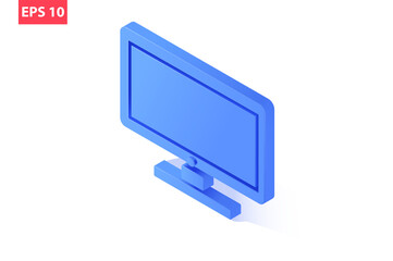 Leinwandbilder - Cool isometric PC monitor. Isolated on a white background. Vector eps10