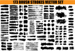 © maximum - Large set different grunge brush strokes. Dirty artistic design elements isolated on white background. Black ink vector brush strokes