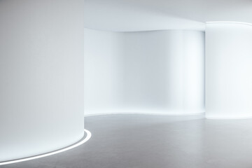 Aufkleber - White futuristic concrete space ship interior