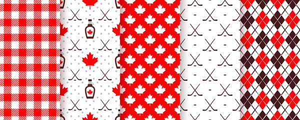 Canada seamless pattern. Vector illustration. Happy Canada day t
